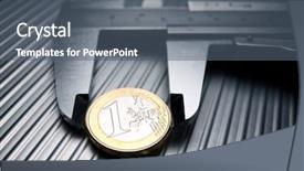  Presentation with euro - Slides enhanced with metal gauge measuring a one background and a gray colored foreground