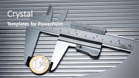  Presentation with rain gauge - PPT theme featuring measurement calibration - metal gauge measuring a one background and a gray colored foreground