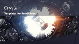  Presentation with mechanism - PPT layouts featuring metal-gear-mechanism background and a tawny brown colored foreground