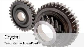  Presentation with casting metal - PPT theme consisting of metal gears isolated on white background and a white colored foreground