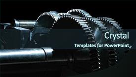  Presentation with metal - PPT theme having metal gears on black background background and a tawny brown colored foreground