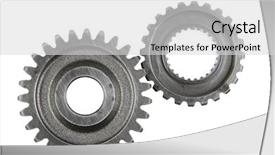  Presentation with metal - Beautiful presentation design featuring metal gears on plain background backdrop and a light gray colored foreground