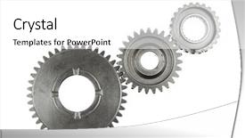  Presentation with plain - Presentation design featuring metal gears on plain background background and a white colored foreground