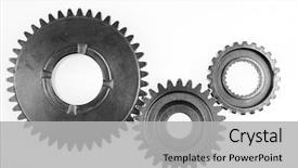  Presentation with plain - Presentation theme having metal gears on plain background background and a light gray colored foreground