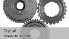  Presentation with plain for dams - Slide set having metal gears on plain background background and a light gray colored foreground