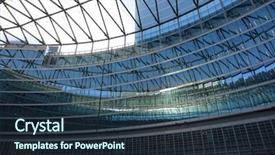  Presentation with protein structure mumps virus 3d - Colorful slide deck enhanced with science architecture - metal-glass architectural structure backdrop and a wine colored foreground