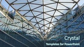  Presentation with metal fabricator - Cool new theme with science architecture - metal-glass architectural structure backdrop and a ocean colored foreground