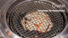  Presentation with charcoal - Presentation featuring metal-grilled-and-charcoal background and a tawny brown colored foreground