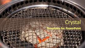  Presentation with charcoal - Presentation design having metal-grilled-and-charcoal background and a tawny brown colored foreground