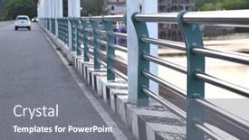  Presentation with metal - Presentation theme with metal-guardrails-on-the-side background and a gray colored foreground