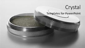  Presentation with pastel feather ink - PPT layouts consisting of metal ink pad on grey background and a white colored foreground