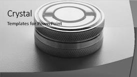  Presentation with ink - Slides with metal ink pad on grey background and a light gray colored foreground