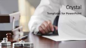  Presentation with notary - PPT theme consisting of metal ink pads and stamp background and a light gray colored foreground