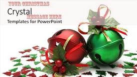  Presentation with christmas holly - Colorful slides enhanced with glitter on a white background backdrop and a sky blue colored foreground