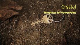  Presentation with lost - Cool new PPT theme with metal key lost and found backdrop and a tawny brown colored foreground