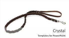  Presentation with lead metal - Presentation enhanced with metal lead - brown leather leash background and a white colored foreground