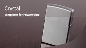  Presentation with metal - Cool new presentation theme with metal lighter on wooden table backdrop and a  colored foreground