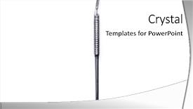  Presentation with dental full metal crown - Audience pleasing presentation theme consisting of metal medical dental tool isolated backdrop and a white colored foreground
