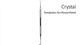  Presentation with diagnosis - Presentation theme with metal medical dental tool isolated background and a white colored foreground