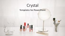  Presentation with cosmetic - Audience pleasing presentation theme consisting of set on light dressing table backdrop and a sky blue colored foreground