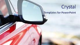  Presentation with outdoors - Colorful presentation theme enhanced with red car outdoors backdrop and a sky blue colored foreground