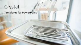  Presentation with medical instruments - PPT theme featuring dental check-up on special background and a  colored foreground