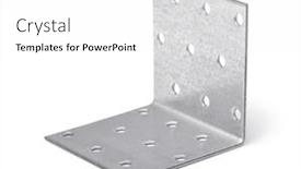  Presentation with nano composites and metal - PPT theme consisting of metal-mounting-perforated-angle-bracket and a white colored foreground