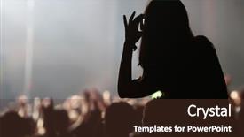  Presentation with concert - Presentation enhanced with metal music festival - girl taking picture background and a tawny brown colored foreground