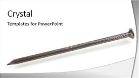  Presentation with nail tech - PPT layouts enhanced with metal nail isolated on white background and a  colored foreground