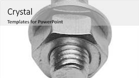  Presentation with nut - Audience pleasing PPT theme consisting of metal nut and bolt isolated on white background backdrop and a light gray colored foreground