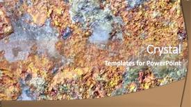  Presentation with rainbow - Beautiful presentation design featuring pyrite - rainbow colored chalcopyrite texture macro backdrop and a coral colored foreground
