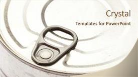  Presentation with extreme - PPT layouts with metal packaging - aluminum tin can ring pull background and a cream colored foreground