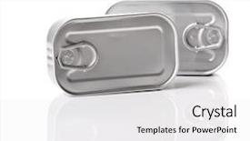  Presentation with packaging - Beautiful slides featuring metal packaging - sardine tin isolated backdrop and a white colored foreground