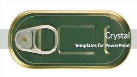  Presentation with sardines - Presentation theme having metal packaging - tin can of sardines background and a  colored foreground