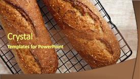  Presentation with directional - Slide set enhanced with metal pane - freshly baked multigrain bread background and a tawny brown colored foreground