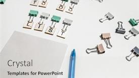  Presentation with work quality - PPT theme with metal-paper-clips-isolated-over background and a light gray colored foreground