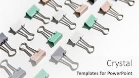  Presentation with work quality - Theme with metal-paper-clips-isolated-over background and a white colored foreground