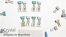  Presentation with work quality - Presentation design consisting of metal-paper-clips-isolated-over background and a white colored foreground