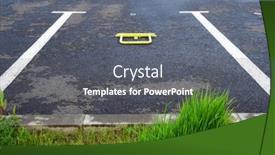  Presentation with infrastructure - PPT theme featuring metal-parking-barrier-installed background and a  colored foreground