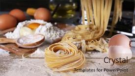  Presentation with pasta - Cool new theme with metal-pasta-maker-machine backdrop and a coral colored foreground