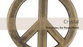  Presentation with peace - PPT theme enhanced with metal-peace-symbol-isolated background and a coral colored foreground