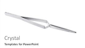 Presentation with metal - Cool new slide deck with metal-pincet-tweezers-isolated backdrop and a white colored foreground