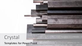  Presentation with pipes - Presentation theme enhanced with metal-pipes-of-various-shapes background and a light gray colored foreground