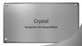  Presentation with plaque - PPT theme with metal plaque or plate isolated background and a light gray colored foreground
