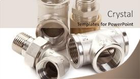  Presentation with plumbing - Presentation theme enhanced with metal-plumbing-fittings-on-white background and a coral colored foreground