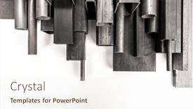  Presentation with shapes - Presentation theme consisting of metal-profiles-of-various-sizes background and a sky blue colored foreground