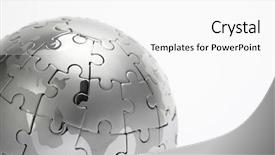  Presentation with world puzzle - Audience pleasing slide deck consisting of metal puzzle globe close-up backdrop and a white colored foreground