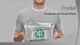  Presentation with metal recycling - Slide deck having metal-recycling-waste-sorting background and a light gray colored foreground