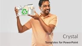  Presentation with metal recycling - Amazing presentation theme having metal-recycling-waste-sorting backdrop and a soft green colored foreground