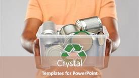  Presentation with metal recycling - Amazing slides having metal-recycling-waste-sorting backdrop and a coral colored foreground